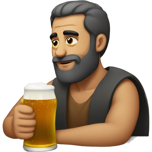 an armenian man drinking beer  emoji