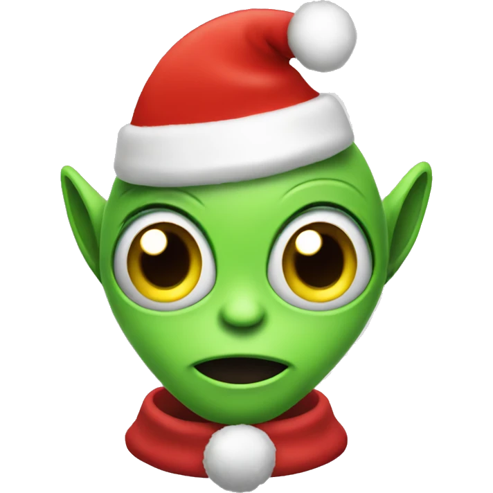 alien with a christmas hat emoji