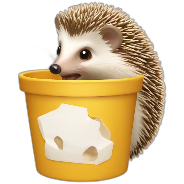 Hedgehog eating chicken bucket emoji