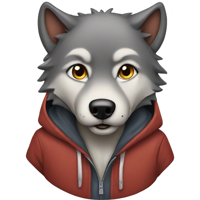 Wolf wearing hoodie emoji
