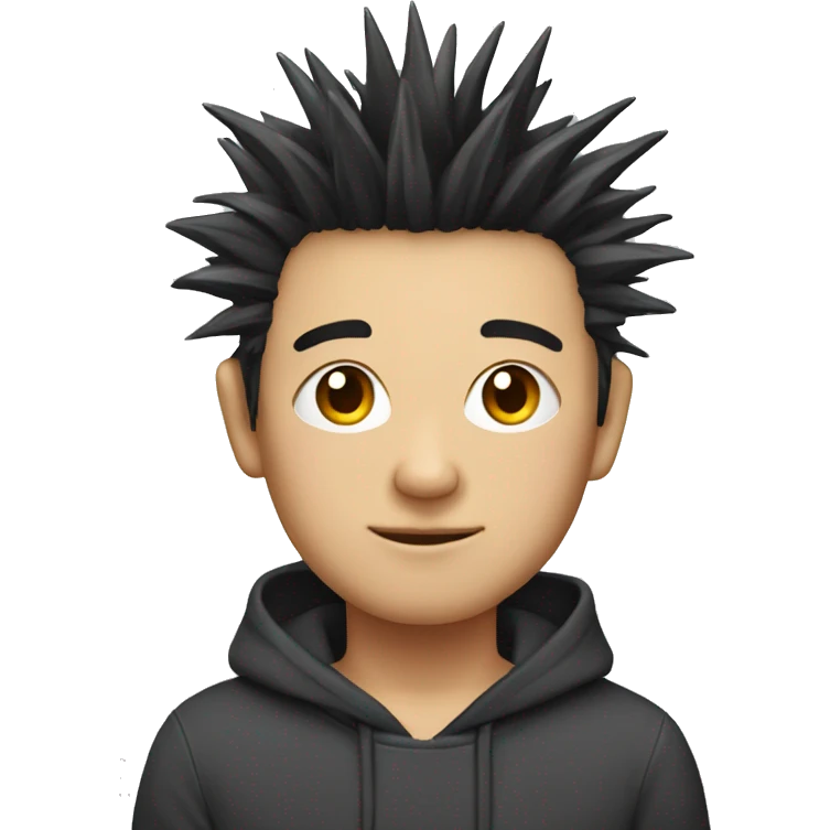 asian,spiky hair,square face,hoodie emoji