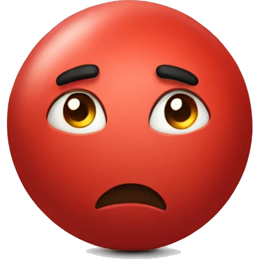 disappointed red dodgeball emoji