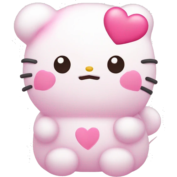 Sanrio Cogimyun with pink hearts emoji