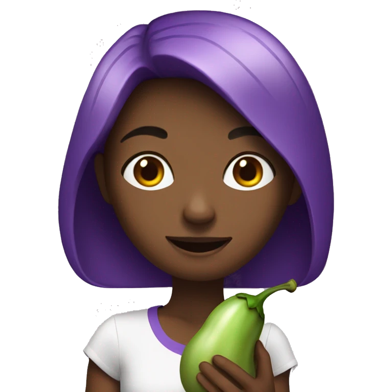 girl with eggplant  emoji