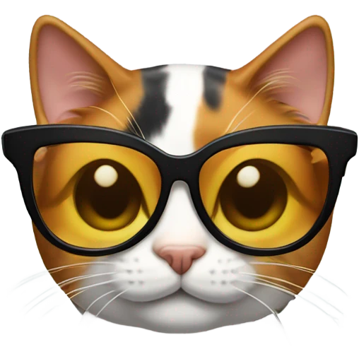 Calico cat with sunglasses emoji