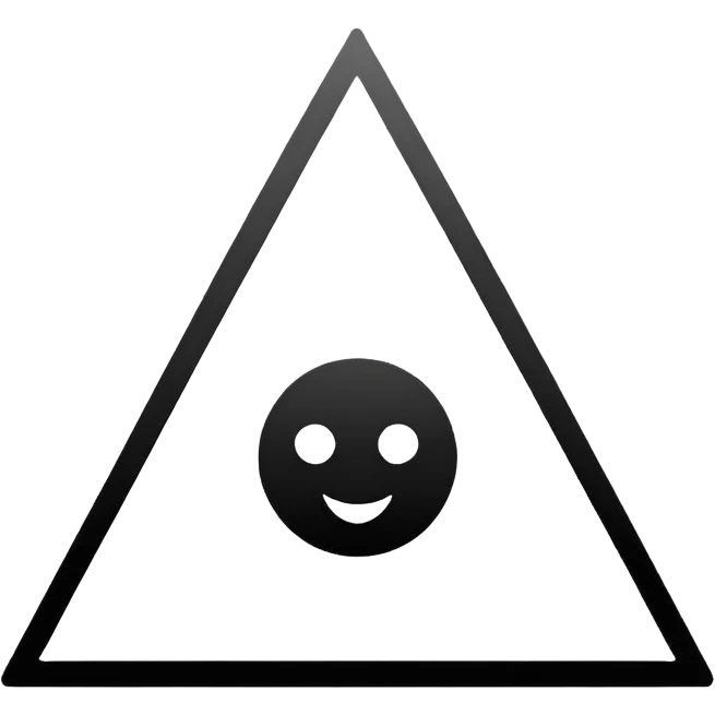 iOS style emoji, minimal summoning symbol, three dots triangle emoji
