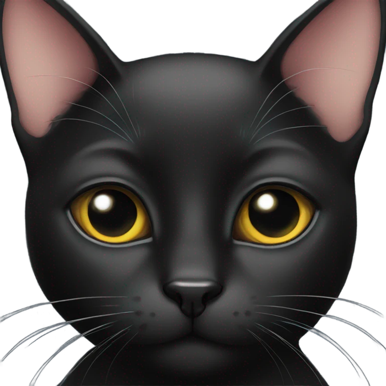Black cat with one eye emoji