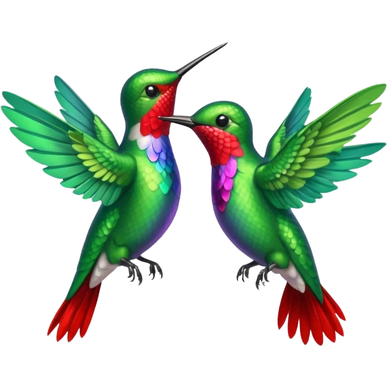 Hummingbirds with flower emoji