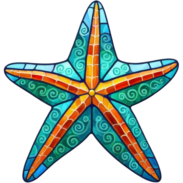 Stained glass star fish emoji