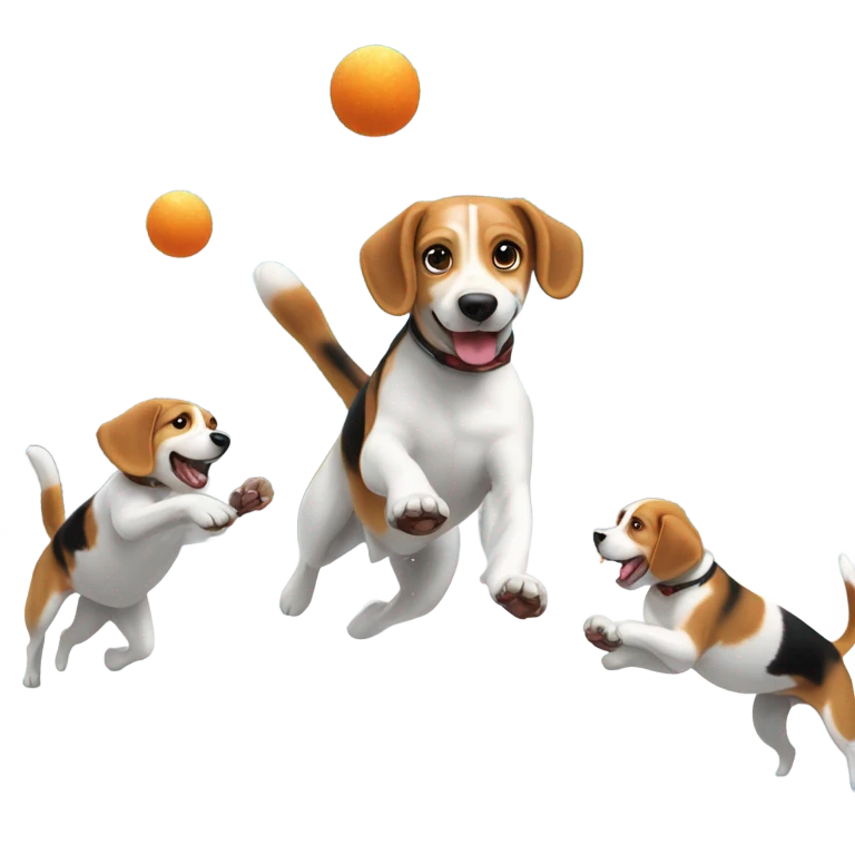 Beagle snowball fight emoji