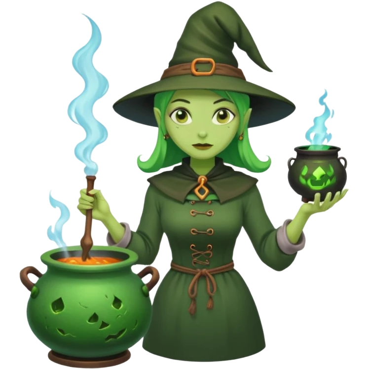 green witch cooking potion emoji