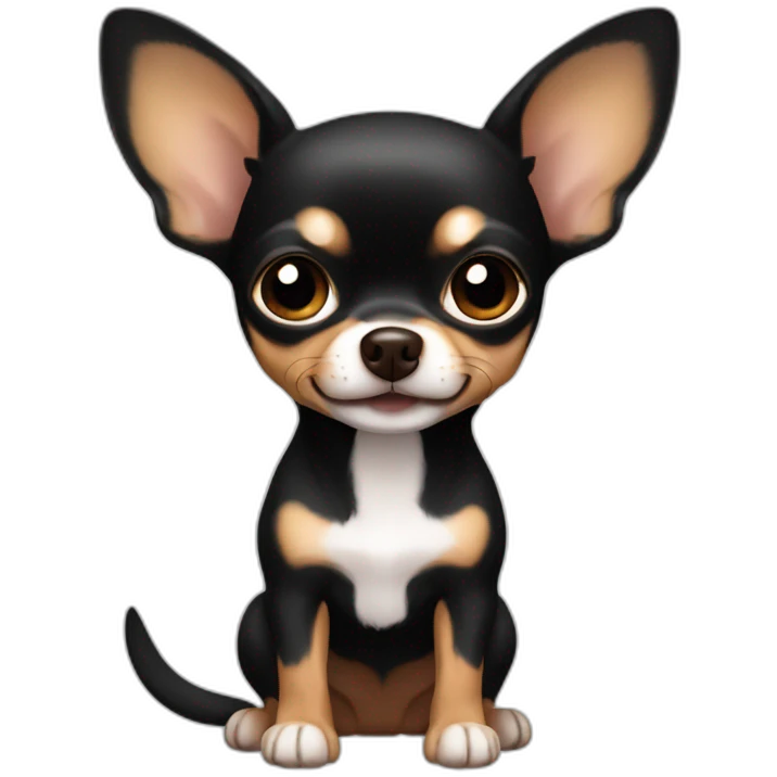Cute black and brown chihuahua emoji