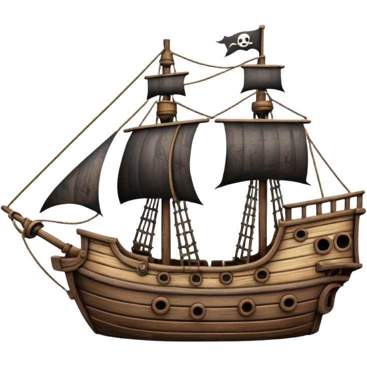 little pirate ship for penguins emoji