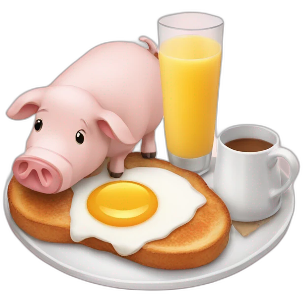 Breakfast for two between a pig and a sheep emoji