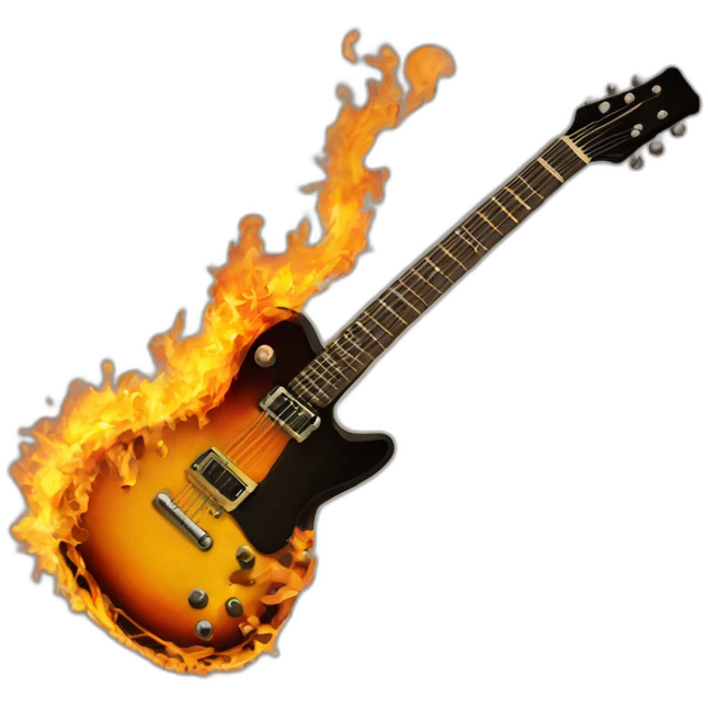 Burning guitar emoji