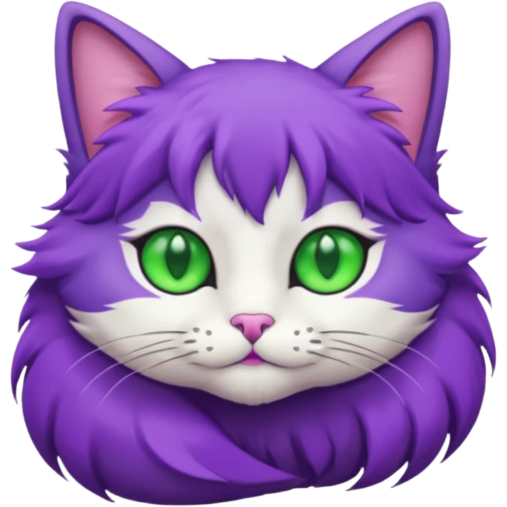 Cat with Fluffy Tails purple emoji