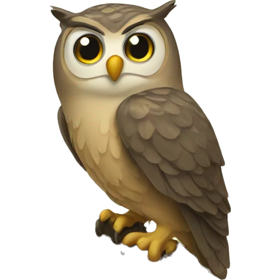 Owl perched on tree branch emoji