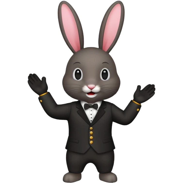 Lapin noir qui fête une victoire emoji