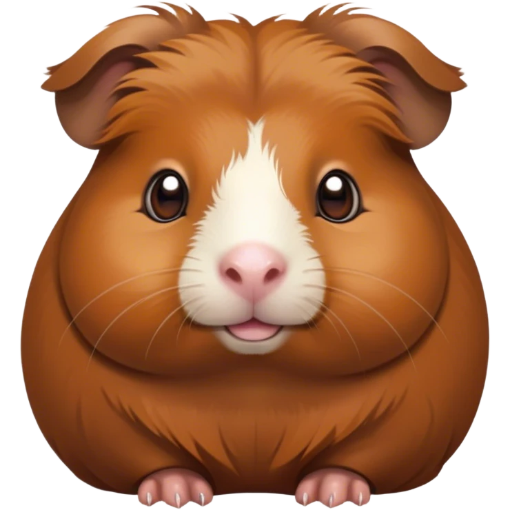 Cinematic Cute Brown Guinea Pig Portrait Emoji, Head tilted playfully and inquisitively, showcasing a velvety brown coat with a natural sheen, round, sparkling dark eyes filled with curiosity, Simplified yet irresistibly adorable features, highly detailed, glowing with a warm, friendly glow, high shine, affectionate and lively, stylized with a touch of whimsy, bright and endearing, soft glowing outline, capturing the essence of a mischievous yet loving guinea pig, so playful it feels like it could nuzzle out of the screen into your arms! emoji