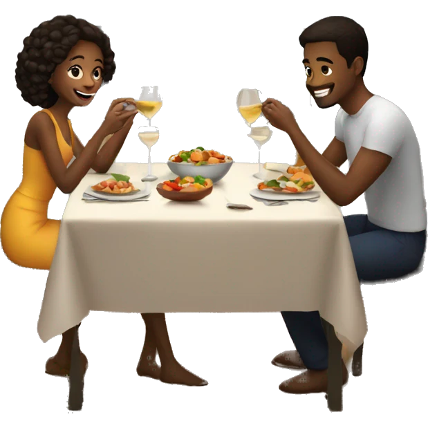 Couple enjoying dinner  emoji