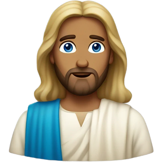 Jesus with blue eyes emoji