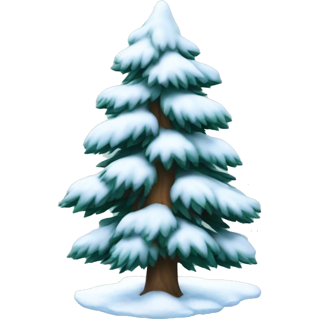 Pine tree with snow on it  emoji