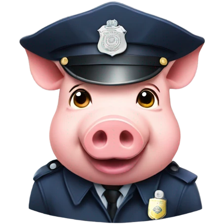 2D pig with police hat emoji emoji