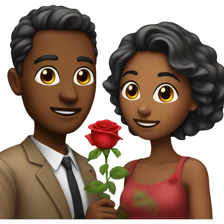 Couple with rose emoji