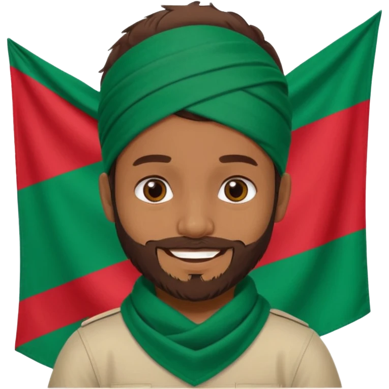 A Boy with Trimmed Beard With a Bangladesh flag Bandana emoji