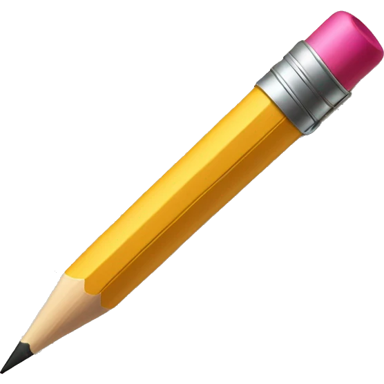 A letter P with a pencil emoji