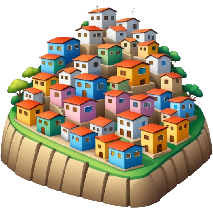 colorful favela hillside with stacked houses emoji