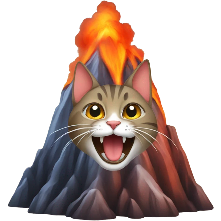 Cat in a volcano  emoji