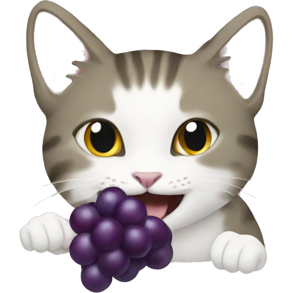 Cat eating grape emoji