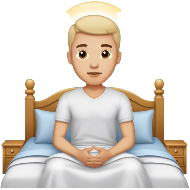 A man sitting up in bes emoji