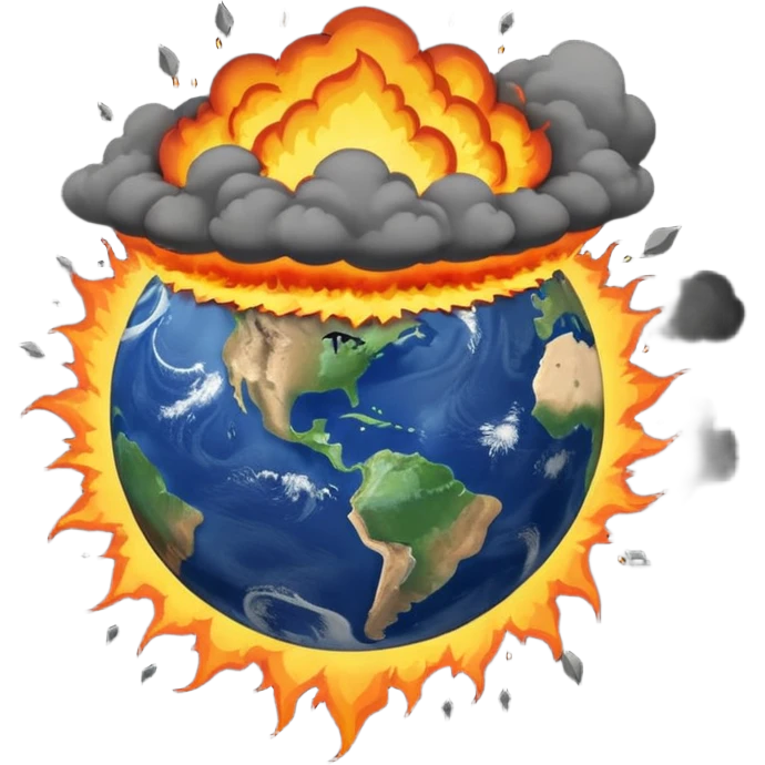 Earth hit by a meteor emoji