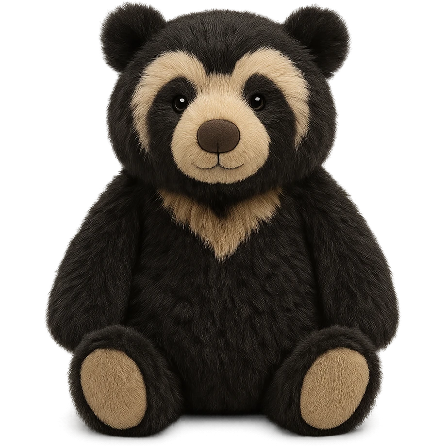 jellycat stuffed plush andean spectacled bear emoji