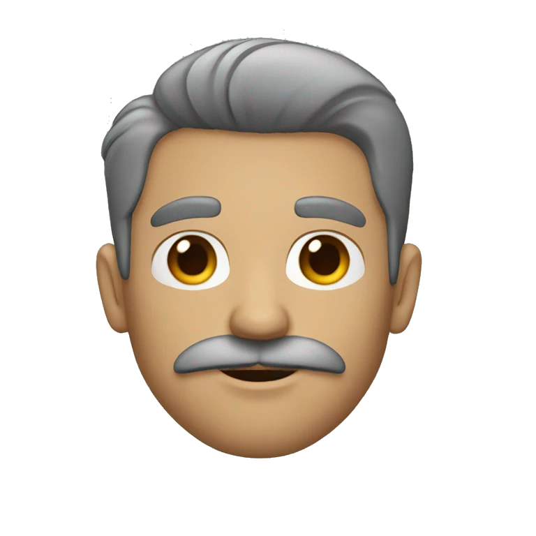 hombre pelo gris sin barba ni bigote emoji