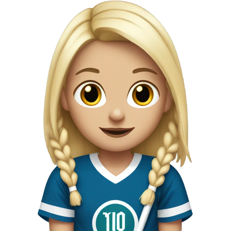 Blonde girl with bunny ears and a hockey jersey  emoji