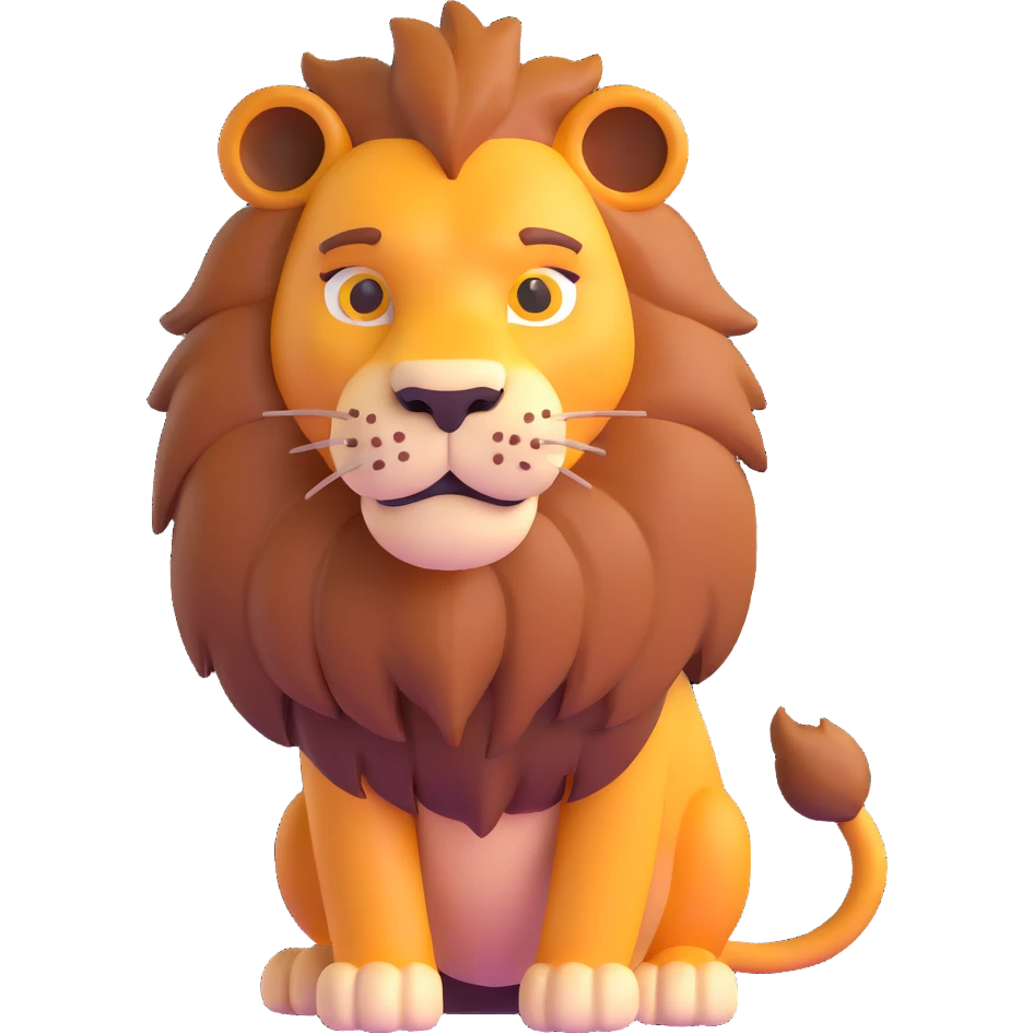 flirtatious lion looking sideways with suggestive expression emoji