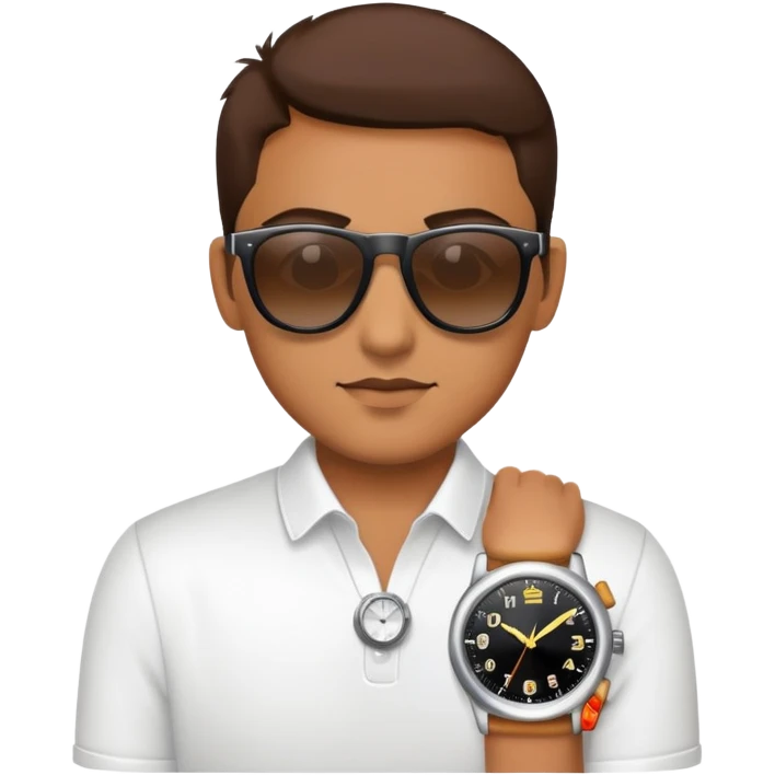 Watch wearing a sunglass emoji
