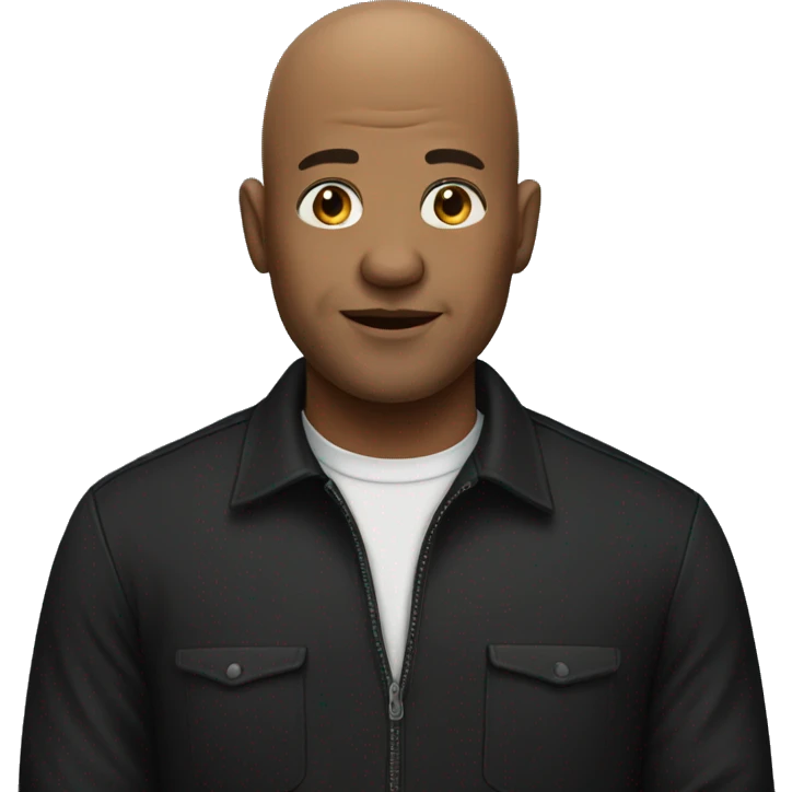 bald man in black shirt emoji