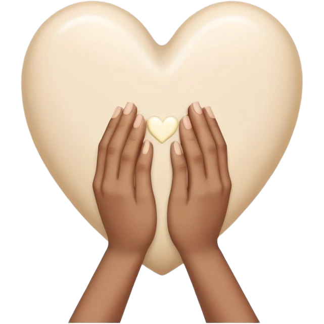 Hands joined in prayer with a cream heart emoji