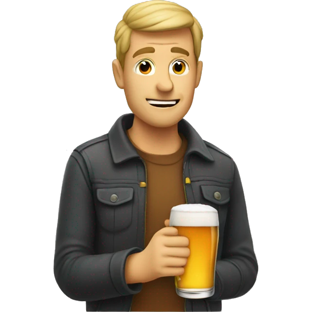 Drinking a beer emoji