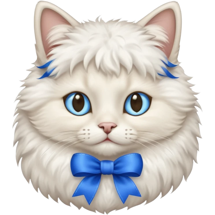 cat with blue ribbon emoji