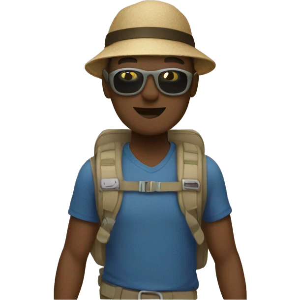Tourist on tropical island emoji