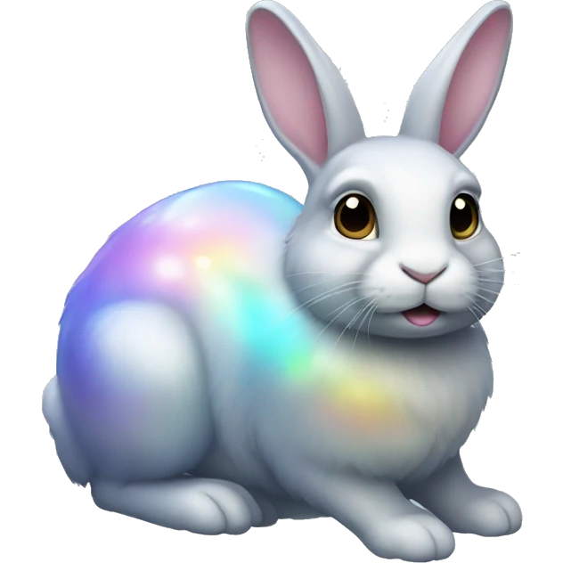 Iridescent rabbit emoji