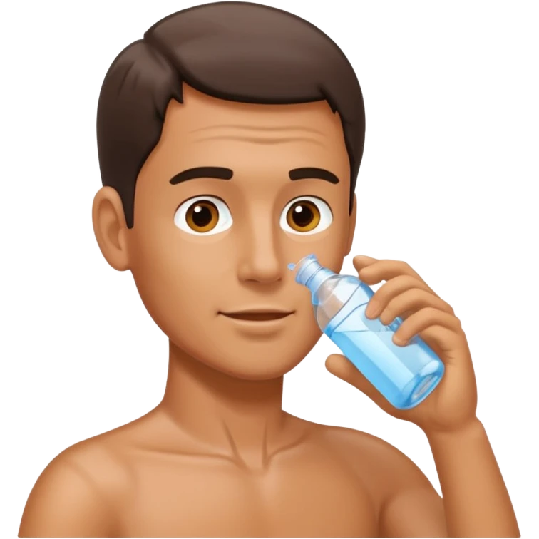 man drinking water from a bottle emoji