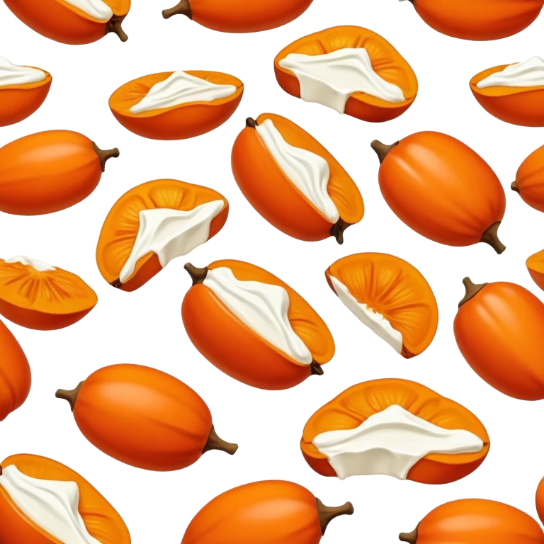 Dried persimmon with cream cheese  emoji