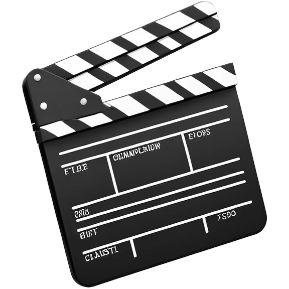 ultra minimalist clapperboard symbol, just a rectangle and a diagonal line, nothing more emoji