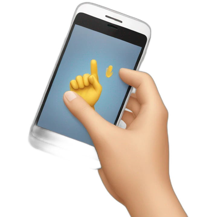hand with phone emoji